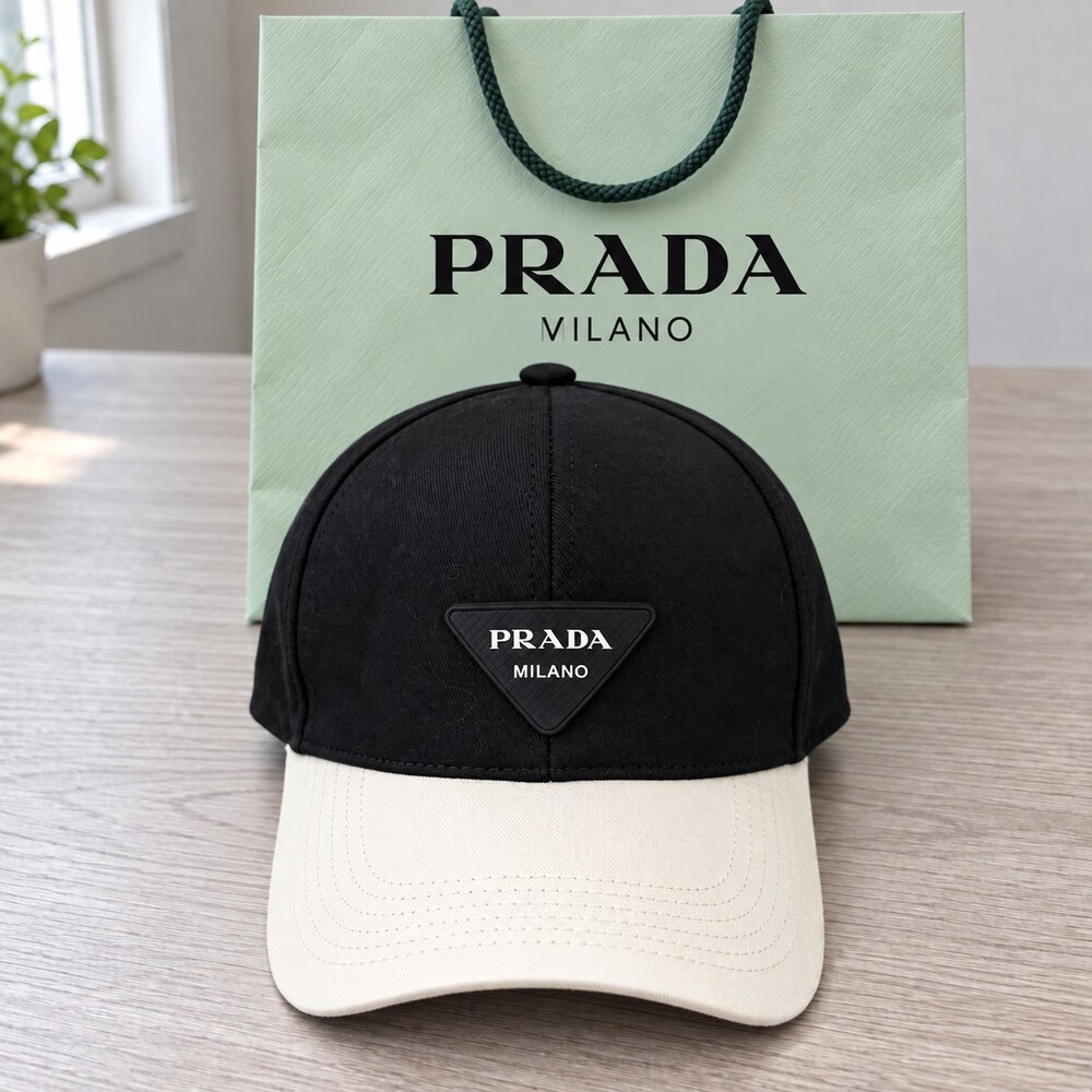 Prada Black & Ivory Two-Tone Cap